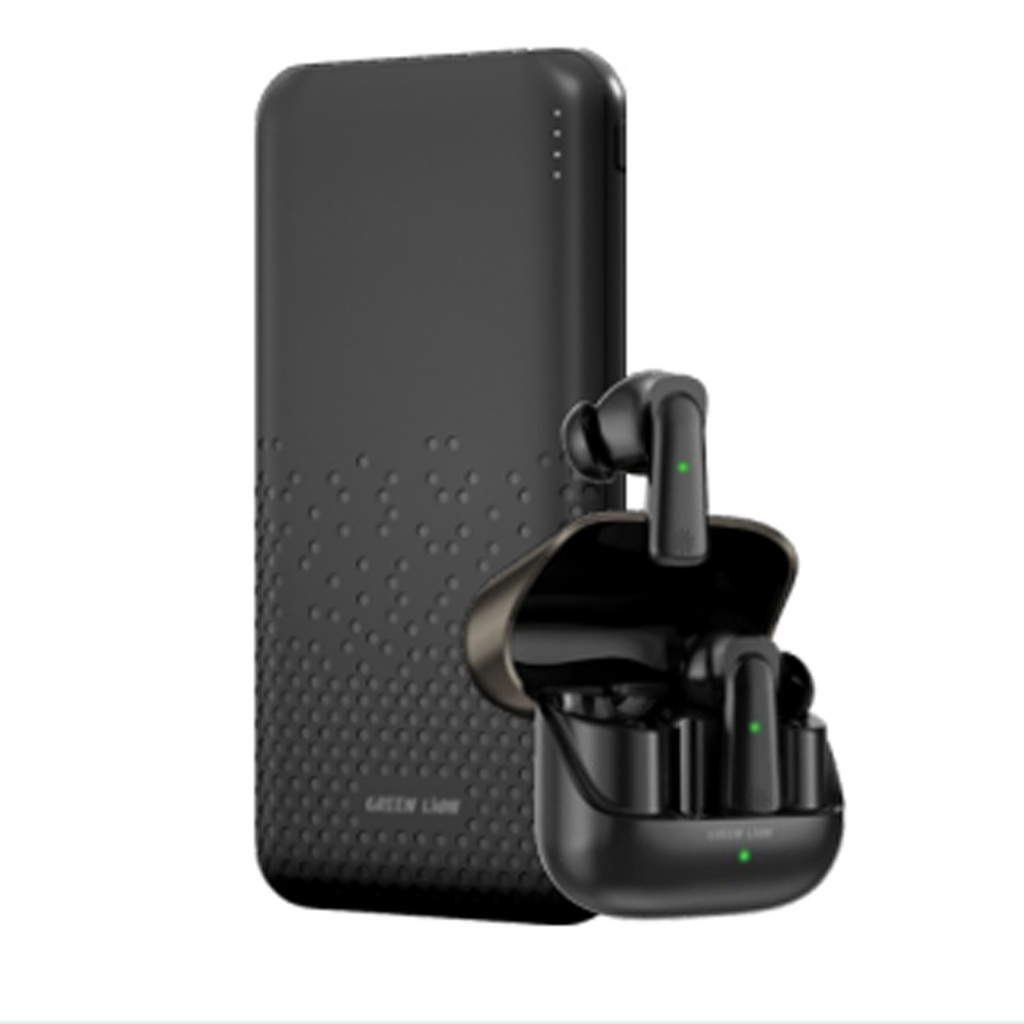 پاوربانک ده هزار به همراه هندز فری گرین لاین